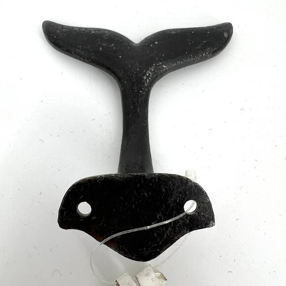 Cast Iron Whale Tail Sea Creatures Coat Hook Bathroom Hall Tree Towel Holder NEW - Picture 2 of 5